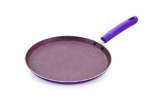 Nirlon Regal Purple Pure Grade Virgin Aluminium Non-Stick Induction Base Flat Tawa 26cm|Purple