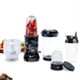 Wonderchef Nutri Blend Complete Kitchen Machine, Mixer Grinder, Blender, Chopper, Juicer, Stainless Steel Blades, 4 Jars with chopper, 500 Watts, Black, Online Recipe Book By Chef Sanjeev Kapoor