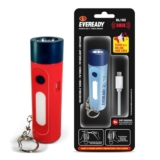 Eveready Siren DL102 Rechargeable Torch with 100 Decibels (dBA) Personal Safety Alarm – for Women, Kids & Elderly | 1W Torch, 1W Sidelight, Flasher, Keychain, USB Type B Fast Charging