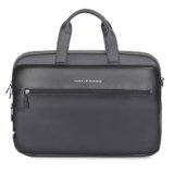 Tommy Hilfiger Crossbody Office Bag & Business Case for Men Prophecy | Grey+Black | 14 Inch Laptpop Compartment | 10 Ltr Capacity | Double Strap Grab Handle | 1 Year Warranty