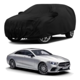 Sulfar 100% Water Resistant Car Body Cover Compatible with Mirror for Mercedes Benz CLS (Triple Stitched, Full Bottom Elastic, Black)
