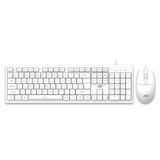Ant MASTER10 Full Size Wired Combo Keyboard and Mouse Set, 104 Keys, 6 Anti-Ghosting, Membrane Switch, 3D Optical Mouse, 1200 DPI, USB Plug & Play, for Windows, Mac, Linux – White