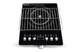 Cadlec HeatMate 2200W Infrared Cooktop Stove with Grill Rack for Barbecue, Crystal Glass Plate, Digital Display, Touch Control, Infrared Hot Plate (Black)