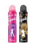 SpinZ New Exotic & Black Magic Aerosol Perfumed Deo For Women, Long Lasting Freshness,200Ml X 2 (Pack Of 2)