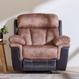 Home Centre Aries Faux Leather 1-Seater Rocking Recliner – Brown