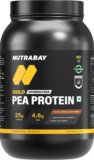 Nutrabay Gold Pea Protein Powder | 25g Pea Protein, 4.6g BCAA, 5g Soluble Fiber Plant-Based Protein(2 pounds, Chocolate)