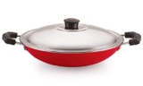 Nirlon Non Stick Aluminium Gas Compatible Appa Chatti/Appam Pan/kallu with Steel Lid 22.5cm – 1 LTR(26mm_Classic_AC)