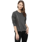 Campus Sutra Full Sleeve Solid Women Sweatshirt(AZW18_HCRZ_W_PLN_CH_AZ_M) Charcoal