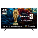 Hisense 108 cm (43 inches) E43N Series Full HD Smart Google LED TV 43E43N (Black)