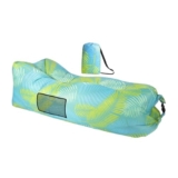 OFBOSMI Outdoor Inflatable Lounger with Air-Fill Design, Side Pocket and Carry Bag (Green)