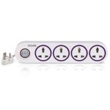 EcoLink Guardian Chief 4 Way Extension Board/Cord, Multi Socket Spike Guard 6A | Extension Board With Led Indicator | Cable Length: 1.5 Meter | Pack Of 1,250Volts