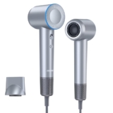 COSTAR High-Speed Ionic Hair Dryer, 110000 RPM Brushless Motor, 200 Million Negative Blow Dryer, Low Noise, Thermo-Control Hair dryer for Women & Men Home and Travel with Magnetic Nozzle (HALO V2, Silver)