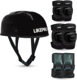 LIKEPRO Kids Skating Safety Set from for Ages 3-5-8-14 Boys Skating Guard Combo Skating Guard Combo(Black)