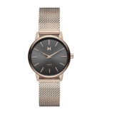 MVMT Avenue Qtz Basic Slim Gunmetal Round Dial Women’s Analog Watch|Ionic Plated Rose Gold Steel Material|Gold Color Band – 28000224-D