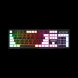 Ant Esports MK1400 / Rainbow LED Illumination, White and Black Keycaps, Backlit Membrane Wired USB Standard Gaming Keyboard Compatible with Desktop, Laptop, Mac with Double-Shot Injection Keycaps, Backlit LED Illumination(Black)