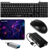 PRODOT High Performance Set of 5 usb Wired Keyboard & Mouse Combo Set (Black) PS2 Standard Desktop Keyboard Compatible with Desktop, Laptop, Mac, Tablet(Black)