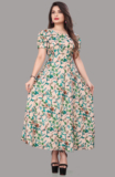 Maruti Nandan Impex Women Fit and Flare Multicolor Maxi/Full Length Dress