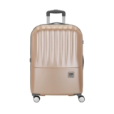 Genie by Safari Palm 79Cm Large Checkin Trolley Bag Hard Case Polycarbonate 8 Wheels 360 Degree Wheeling Luggage, Suitcase for Travel, Trolley Bags for Travel, Gold