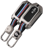 SHOPOFLUX Key Cover Compatible with Baleno, Grand Vitara, XL6, Swift, Brezza, Celerio,eVitara, Ertiga, Dzire, Fronx, Urban Cruiser, Rumion, Glanza, Hyryder,Victoris 2 Button Key (Metal Black Silicone)