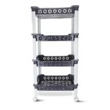 Nayasa Candy Rectangular Trolley 4 Layers | Kitchen Organizer | Stand for Kitchen | Shelf Organizer | Vegetable Basket for Onion,Potato |Vegetable Trolley with Wheels | 38 X 28 X 79 cm | Grey