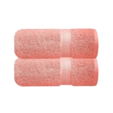 Sulfar 100% Combed Cotton, Quick Drying Highly Absorbent, Luxury Hand Towel Set (Pack of 2, 40 X 70 cm) Coral Pink