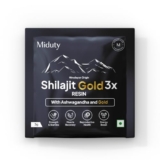 Miduty Shilajit Gold 3X Resin 500–1000mg Serving – Pure Himalayan Shilajit with Gold & Ashwagandha – 100% Ayurvedic – Coffee Free Formula – Lab Tested- 3 grams Sachet