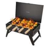 Chefman Compact Briefcase BBQ Grill for Outdoor Cooking | Portable, Lightweight Design Perfect for Camping, Tailgating, and Backyard BBQs – Easy to Transport and Store Charcoal Grill