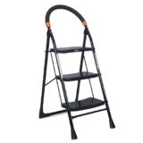 FLIPZON Foldable Step Ladder, Advanced Locking System, Ribbed Steps, Knee Guard, Non-Marring PVC Shoes, 3 Steps