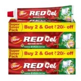 Dabur Red Gel Ayurvedic Toothpaste – 600g (150g x 4) | Reduction in Bad Breath, Plaque & Gingivitis | Freshness with Protection | For Healthy Gums & Effective Dental Care
