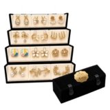 ZEVRA LUXURY 12 Pairs Set Earrings for Women Girls with Stylish Organizer Box | Earring for Valentine Birthday Rakshabandhan Gifts for Girls Girlfriend Wife Sister (gold)