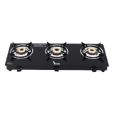 Thermador EcoFlame Gas Stove 3 Burners Auto Ignition | Brass Plated Burners | 3 Burner Gas Stove Glass Top | LPG Compatible | ISI Certified | 1 Yr Manufacturer Warranty