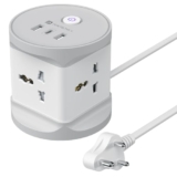 Portronics Power Plate 9 Pro, 2500W 7-in-1 Desktop Charging Station with 4X Universal Sockets, 12W USB-A & Type-C Ports, Space-Saving Power Extender, 2M Cord, Power Switch, Child Proof Shutters