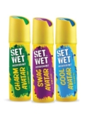 Set Wet Cool, Charm & Swag Avatar Deodorant & Body Spray Perfume For Men,Pack of 3,180 ml Each