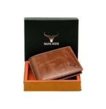 NAPA HIDE Leather Wallet for Men I Handcrafted I Credit/Debit Card Slots I 2 Currency Compartments I 2 Secret Compartments (Tan Crunch)