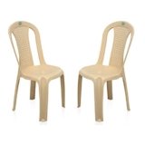 Nilkamal Plastic Chair for Living room |Set of 2 | 3 Year Warranty | For Home, Living Room, Outdoor | Marble Beige Colour | CHR4002