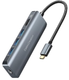 CableCreation 5-in-1 USB C Hubs 4K 60Hz, Dock USB C Hub Multiport Adapter to HDMI, 3 USB 3.0 Ports, 100W Power Delivery for Galaxy S22 Ultra, MacBook Pro/Air 2020 2018, iPad Pro, iPhone 15 Pro Max