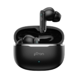 pTron Bassbuds Eon in-Ear TWS Earbuds w/ 13mm Drivers, 45Hrs Playtime, Dual HD Mic & TruTalk AI-ENC Calls, Custom EQ,Mobile App, Bluetooth v6.0 Headphones,Voice Assist., Type C Charging & IPX5 (Black)