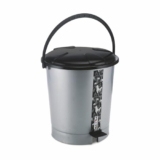 Nayasa Army Pedal Bin- 11.5 Ltrs | Dustbin with Lid | Garbage Waste Bin with Handle | For Kitchen -Bathroom | Strong & Durable | Black