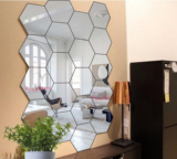 wall1ders 50 cm 20 Hexagon Silver Self Adhesive Sticker(Pack of 20)