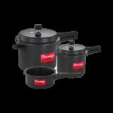 Prestige HA Popular + 5 L, 3 L, 2 L Outer Lid Induction Bottom Pressure Cooker & Pressure Pan(Hard Anodized)