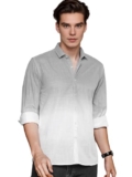 IndoPrimo Men’s Cotton Casual Solid Shirt for Men Full Sleeves (X-Large, Grey)