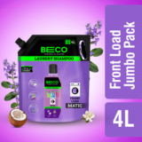 Beco Chemical Free Front Load |Tough Stain Removal Formula|Lavender & Vanilla|Natural Fresh Liquid Detergent(4 L)