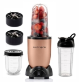 NutriPro Juicer Mixer Grinder – Smoothie Maker – 500 Watts (3 Jars & 2 Blades, Gold) – 2 Year Warranty