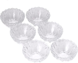 AFAST Multi-Purpose Tableware Snack/Vegetable Serving Bowl Set of 6, Glass, Clear, Round (BowlT-C6)