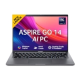 acer AspireGo14, Intel Core Ultra5 125H AI Processor,Office 2024 + M365 Basic, 16 GB RAM, 512 GB SSD, WUXGA IPS, 14.0″/35.56 cm, Win 11 Home, Steel Gray, 1.5 kg, AG14-71M, Backlit KB, Premium Laptop