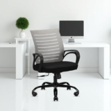 IAFA FURNITURE Diego Mid-Back Mesh Office Chair | 2 Year Warranty | Tilting & Height Adjustable Mechanism | Heavy-Duty Metal Base (Black) (DIY) (Grey)