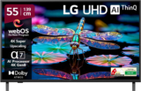 LG AI TV UA8200 139 cm (55 inch) Ultra HD (4K) LED Smart WebOS TV 2025 Edition with Alpha7 AI Processor 4K Gen8 | 4K Super Upscaling | AI Picture Pro | 4K Expression Enhancer | NEW AI Magic Remote Compatible | AI Search with MS Copilot | AI Sound Pro (9.1.2 ch) | Dolby Atmos | Chromecast Built-in(55