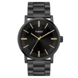 TIMEX Analog Watch for Man with Black Round Dial & Black Stainless Steel Bracelet Band Water Resistant Men’s Wrist Watches – TWHG35SMU09