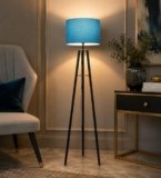 tu casa Foldable Tripod Metal Floor Lamps with Aqua Shade for Home Décor, Bedrooms Corner, Living Room, Gifting, Diwali Decoration, Hall, Office, Study Room (Height: – 50″) – Bulb not Included