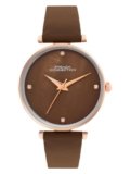 French Connection | Brown Mother of Pearl dial | Brown Leather Strap | Quartz Watch for Women – FCN0147BRL